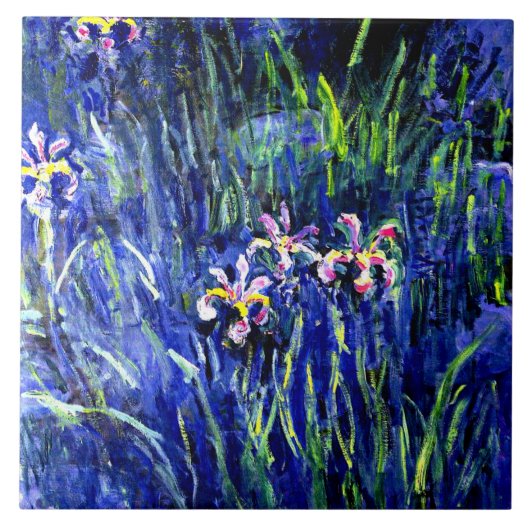 Irises, beroemd bloemschilderij van Claude Monet Tegeltje (Voorkant)