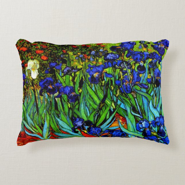Irises, beroemd kunstwerk van Van Gogh, Accent Kussen (Voorkant)