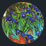 Irises, beroemd schilderij van Vincent van Gogh. Ronde Sticker<br><div class="desc">Bekend schilderij van Vincent van Gogh,  Irises</div>