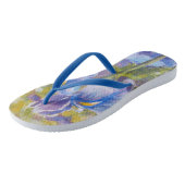 Irises-Blauw, paars, geel-groen-Teenslippers Teenslippers (Schuin)