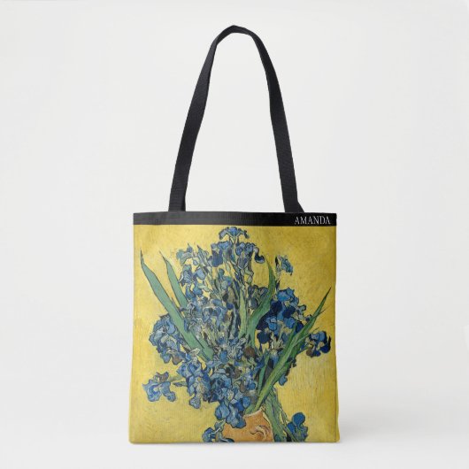 Irises by Van Gogh – Custom Text Tote Bag (Voorkant)