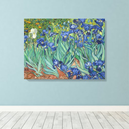 Irises by Van Gogh Wrapped Canvas (Insitu (Houten vloer))