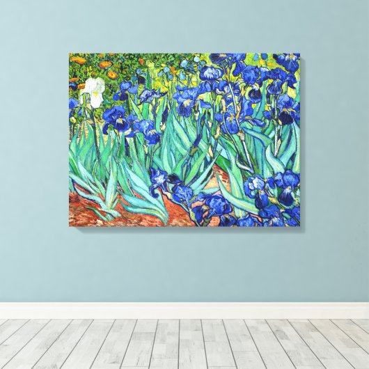 Irises by Vincent Van Gogh Canvas Afdruk (Insitu (Houten vloer))