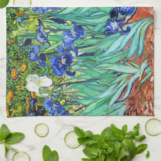 Irises by Vincent Van Gogh Theedoek (Gevouwen)