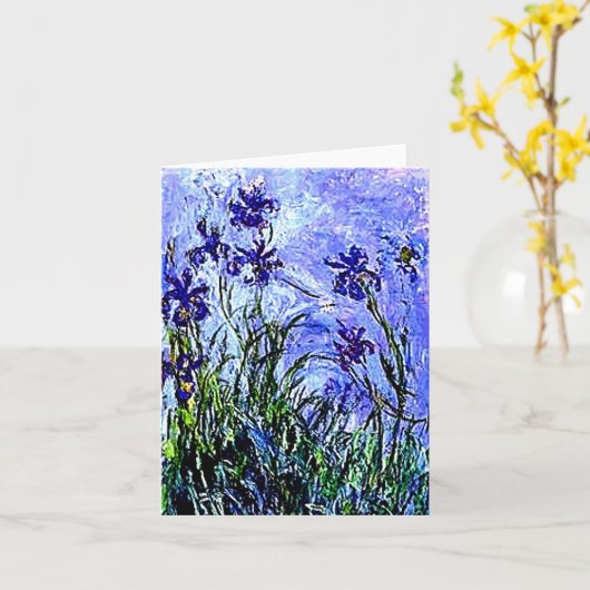 Irises Claude Monet Notecard Kaart (Gele Bloem)