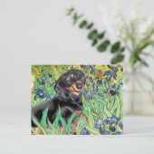 Irises - Dachsund (BT4) Briefkaart (Staand voorkant)