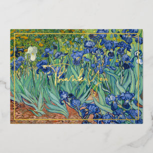 Irises   Echte Folie Hartelijk dank Feestdagenkaart