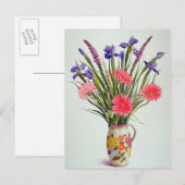 Irises en Berbera in een Nederlandse Jug Briefkaart (Voorkant / Achterkant)