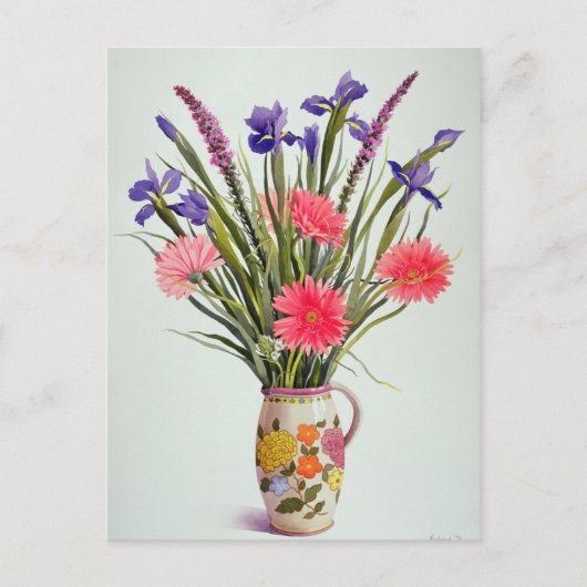 Irises en Berbera in een Nederlandse Jug Briefkaart (Voorkant)
