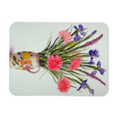 Irises en Berbera in een Nederlandse Jug Magneet (Horizontaal)