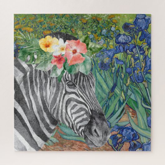 Irises en Fancy Zebra van Van Gogh Legpuzzel (Verticaal)
