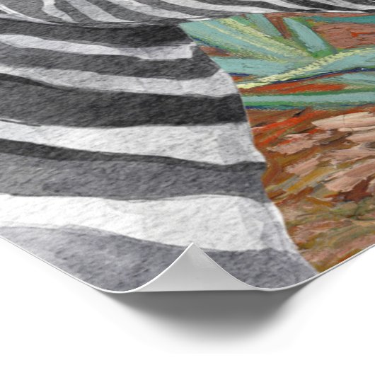 Irises en Fancy Zebra van Van Gogh Poster (Hoek)