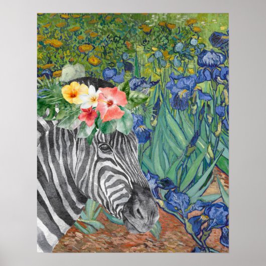 Irises en Fancy Zebra van Van Gogh Poster (Voorkant)