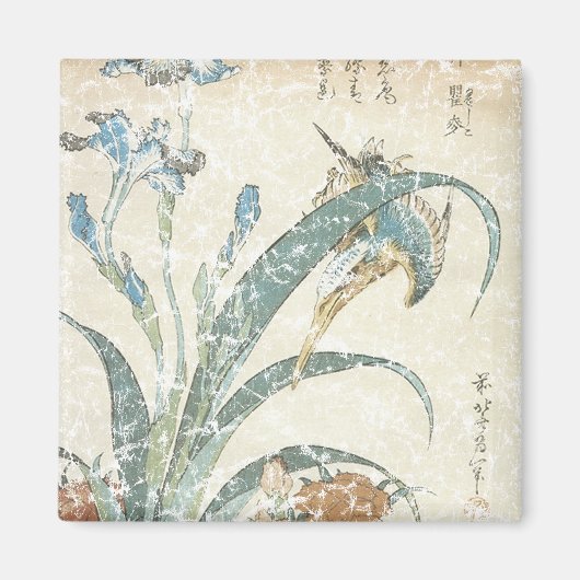 Irises en Kingfisher Magneet (Voorkant)