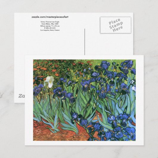 Irises (F608) Van Gogh Fine Art Briefkaart (Voorkant / Achterkant)