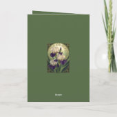 Irises February Birthday Flowers Art Nouveau Style Kaart (Achterkant)
