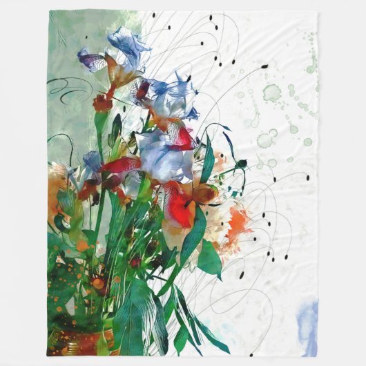 Irises Fleece Blanket Deken (Voorkant)