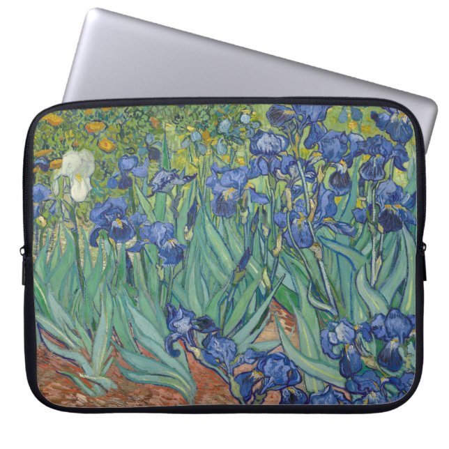 Irises, Floral Oil Painting, Vincent Van Gogh Laptop Sleeve (Voorkant)