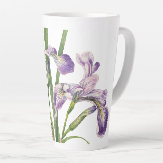 IRISES FLOWERS-ILLUSTRATIE LATTE MOK (Rechterhoek)