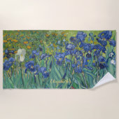 Irises Flowers Natuur Vincent Van Gogh  Kunst Strandlaken (Voorkant)