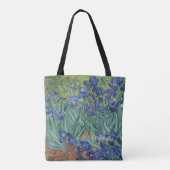 Irises Flowers Vincent Van Gogh Monogrammed Art Tote Bag (Achterkant)