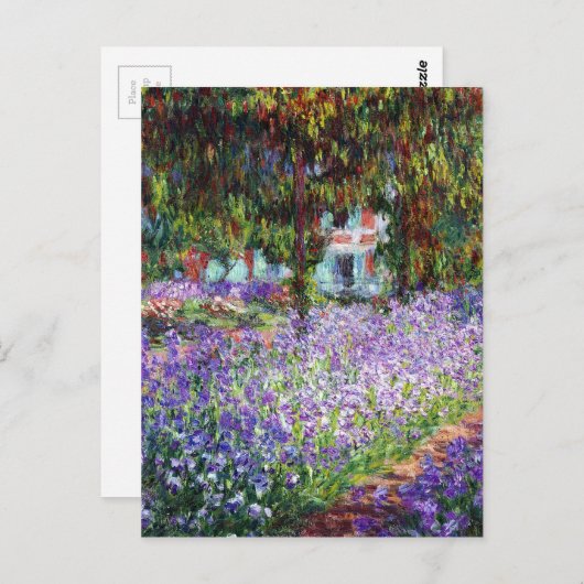 Irises in de tuin van Monet Briefkaart (Voorkant / Achterkant)