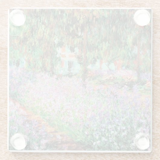 Irises in de tuin van Monet Glazen Onderzetter (Achterkant)