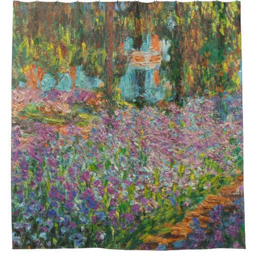 Irises in Monet's Garden Fine Art Douchegordijn (Voorkant)