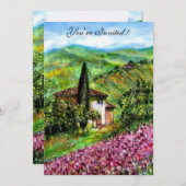 IRISES IN TUSCANY, groen Paars bloemveld Kaart (Voorkant / Achterkant)