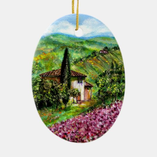 IRISES IN TUSCANY KERAMISCH ORNAMENT (Achterkant)