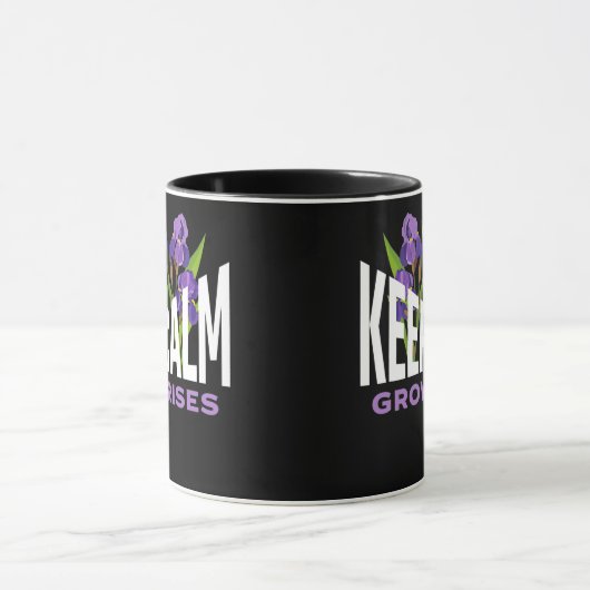 Irises Lover Keep Calm Grow Irises Garden Flower Mok (Midden)