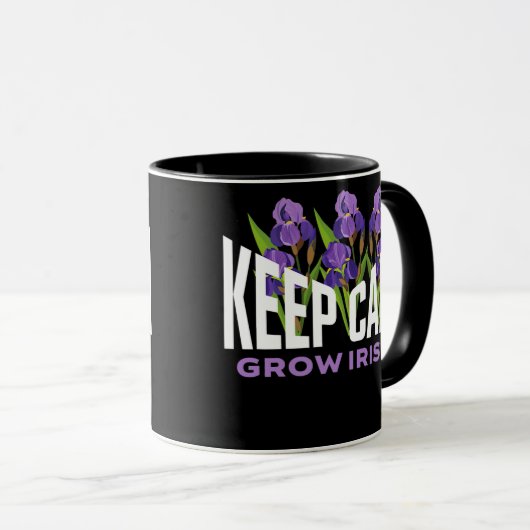 Irises Lover Keep Calm Grow Irises Garden Flower Mok (Voorkant rechts)