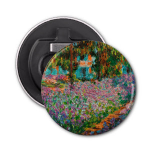 Irises Monet Garden Giverny bloemen Button Flesopener
