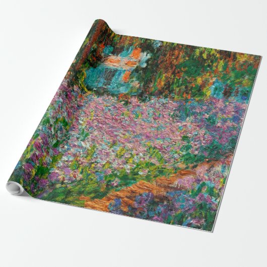 Irises Monet Garden Giverny bloemen Cadeaupapier (Uitgerold)