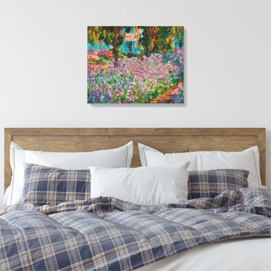 Irises Monet Garden Giverny bloemen Canvas Afdruk (Insitu (Slaapkamer))
