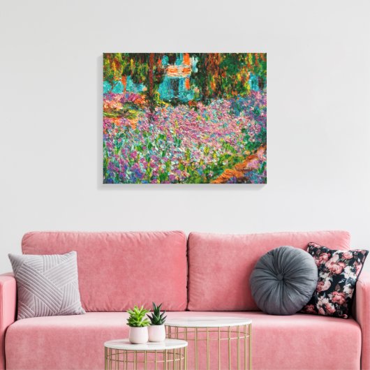 Irises Monet Garden Giverny bloemen Canvas Afdruk (Insitu (Woonkamer))