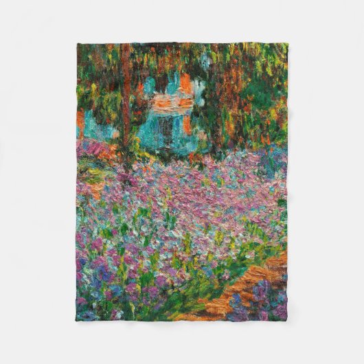 Irises Monet Garden Giverny bloemen Fleece Deken (Voorkant)