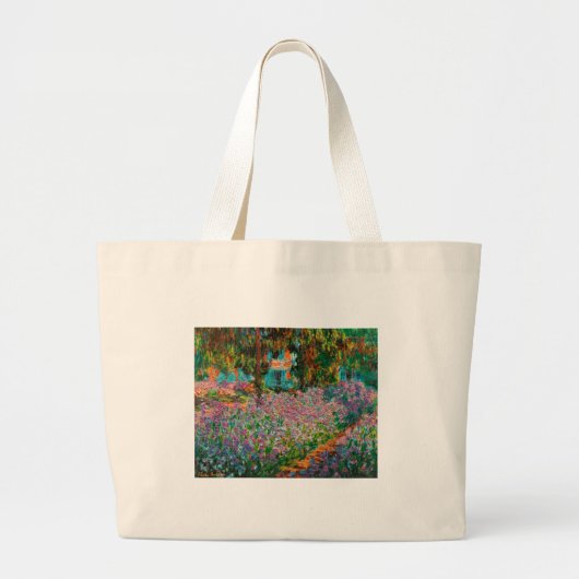 Irises Monet Garden Giverny bloemen Grote Tote Bag (Voorkant)