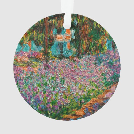 Irises Monet Garden Giverny bloemen Ornament (achterkant)