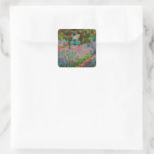 Irises Monet Garden Giverny bloemen Vierkante Sticker (Tas)
