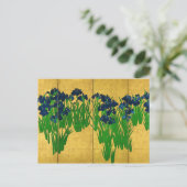 Irises on Gold Briefkaart (Staand voorkant)