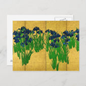 Irises on Gold Briefkaart (Voorkant / Achterkant)