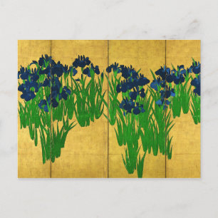 Irises on Gold Briefkaart