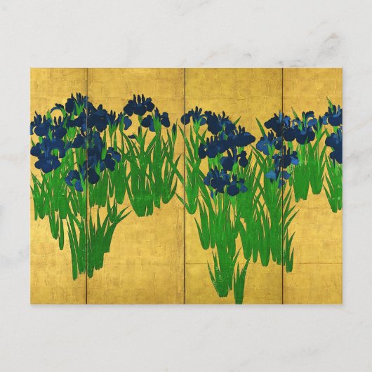 Irises on Gold Briefkaart (Voorkant)
