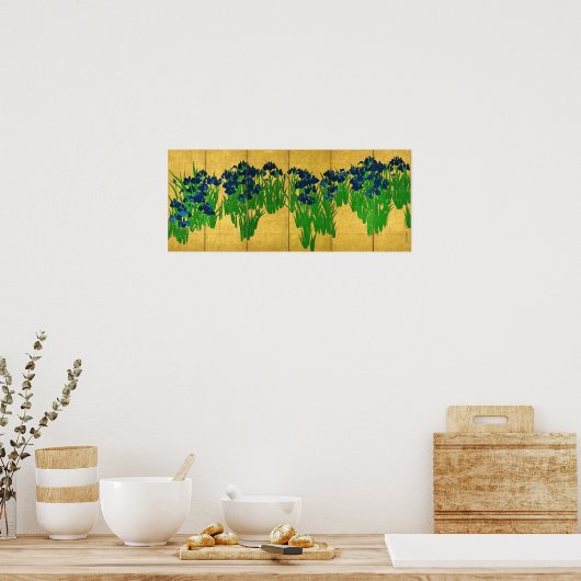 Irises on Gold Poster (Keuken)