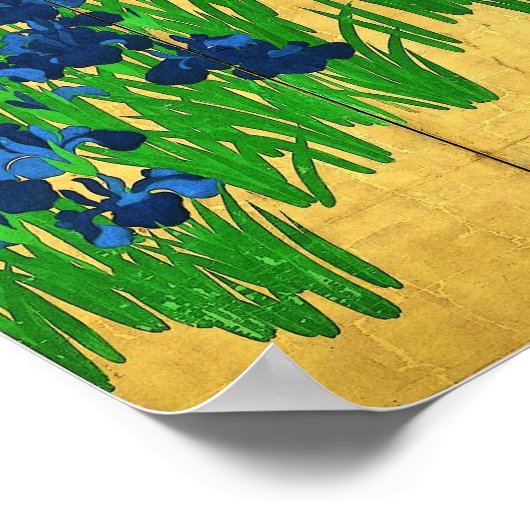 Irises on Gold Poster (Hoek)