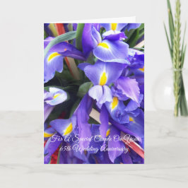 Irises Personalized 65th Wedding Jubileum Kaart