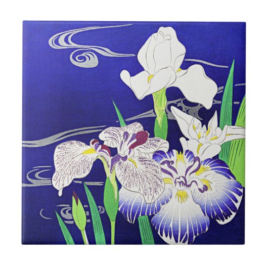 Irises, schilderij van Kogyo Tsukioka Tegeltje (Voorkant)