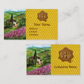 IRISES, STROOMVELDEN, HONING BEE WAKSEAL, BEEKEEPE VISITEKAARTJE (Voorkant / Achterkant)