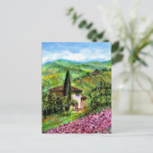 IRISES TOSCANE LANDSCHAP ,Paarse Bloemenvelden Uitnodiging Briefkaart (Staand voorkant)